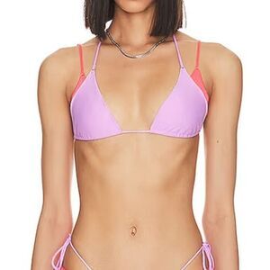 NEW Camila Coelho Women XS Pink Lavender Strappy Elina Bikini Top